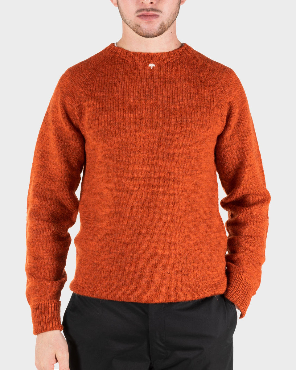 Nigel Cabourn Raglan Crew Jumper - Burnt Orange