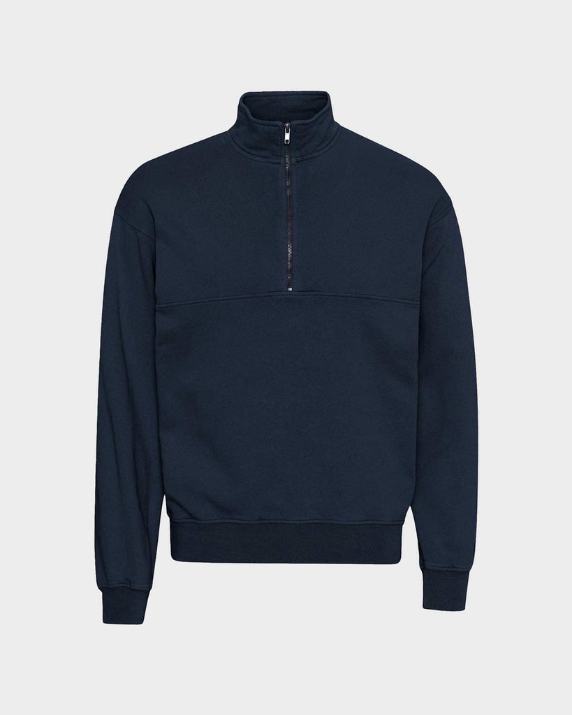 Colorful Standard Organic Quarter Zip Sweatshirt - Navy Blue