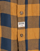 Dubbleware Milton Short Sleeve Linen Shirt - Sand/Indigo