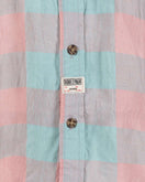 Dubbleware Milton Short Sleeve Linen Shirt - Pink/Aqua