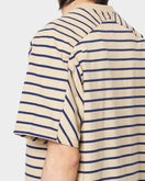 Eastlogue EA Basic T-Shirt - Beige/Purple Stripe