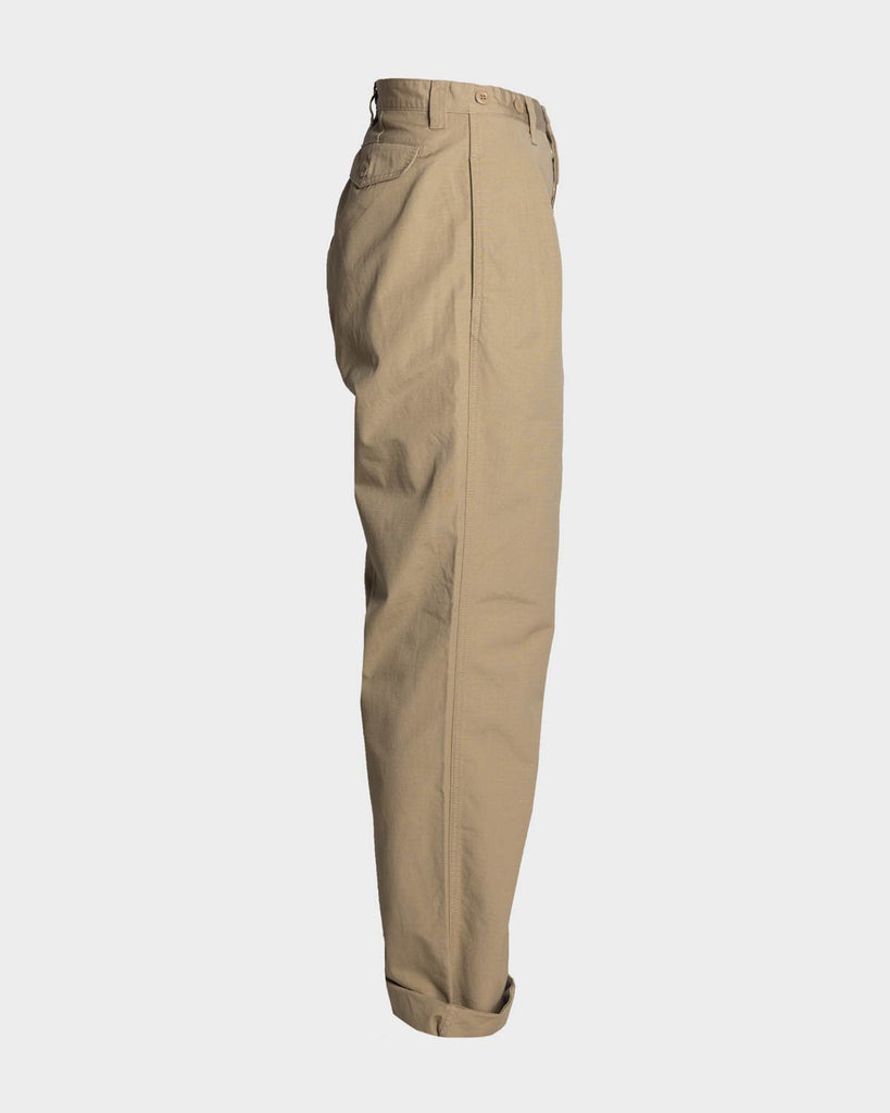 Nigel Cabourn Pleated Chino Ripstop Pants - Tan – The 5th Store