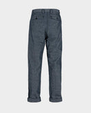 Nigel Cabourn Cotton Linen Pleated Chino Pants - Black Navy