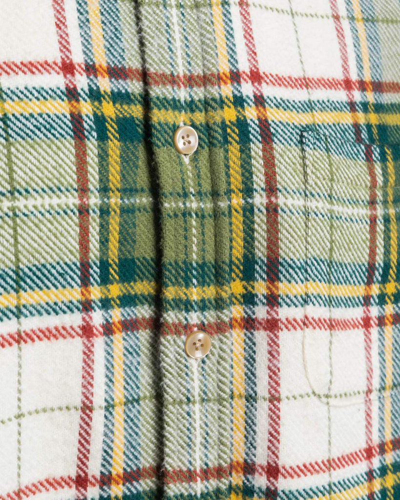 Portuguese Flannel Portlad Check Shirt - Green/White