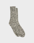 RoToTo Low Gauge Slub Crew Socks - Medium Grey