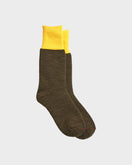RoToTo Merino Hybrid Boot Crew Socks - Yellow/Olive
