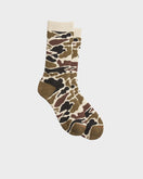 RoToTo Pile Camo Crew Socks - Light Beige