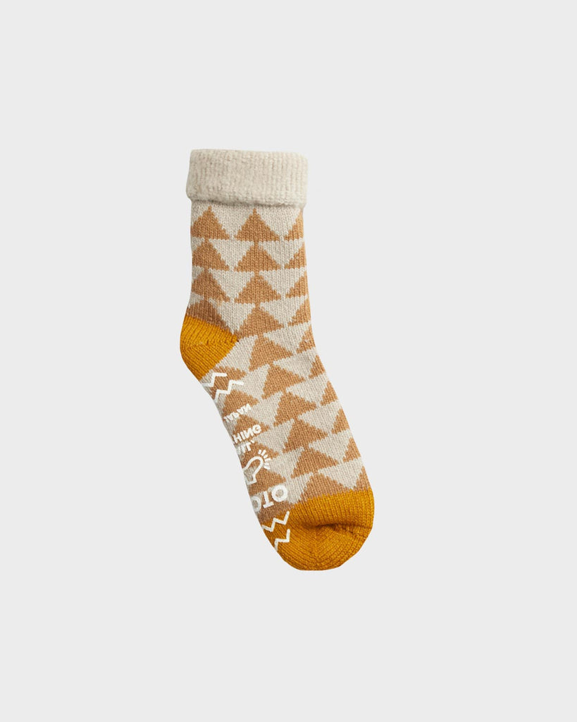 RoToTo Sankaku Comfy Room Socks - Beige/Gold