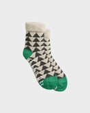 RoToTo Sankaku Comfy Room Socks - Charcoal/Green