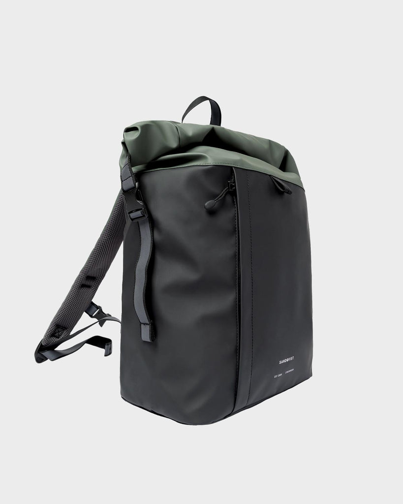 Sandqvist Konrad Backpack - Multi Black/Lichen Green