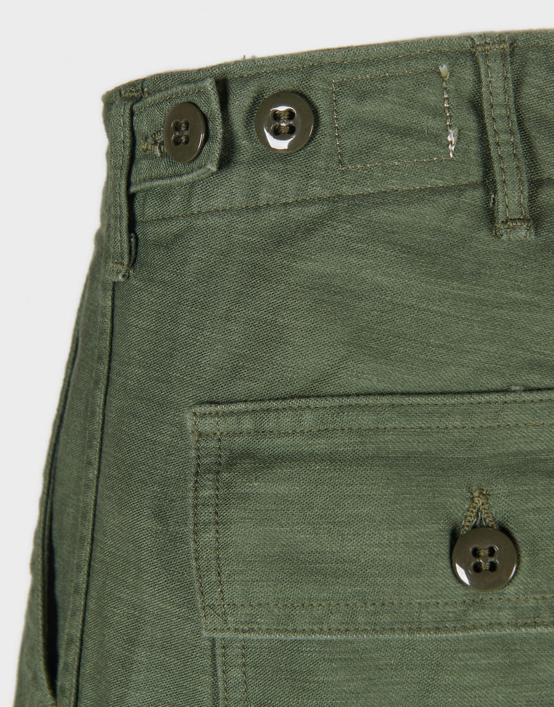 orSlow Slim Fit Fatigue Pant Green Detail - The 5th Store