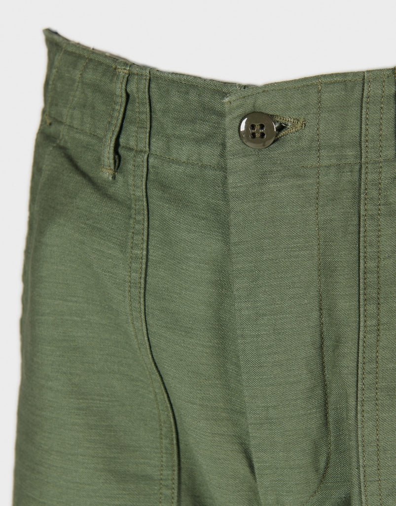 orSlow Slim Fit Fatigue Pant Green Button - The 5th Store