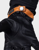 Hestra Deerskin Wool Tricot Gloves - Charcoal & Black - The 5th